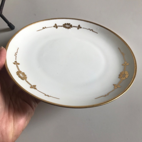 RARE Plate Altrohlau MZ CMR Czec Small Cabinet Display Plate Gold Flowers, Vtg - Picture 2 of 6